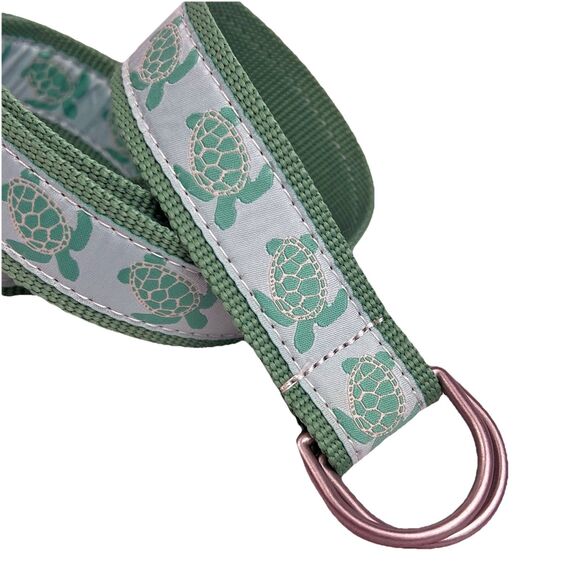 LL Bean Women’s D-Ring Belt Sea Turtle Print Size XS-S Mint Green Casual - Picture 2 of 12